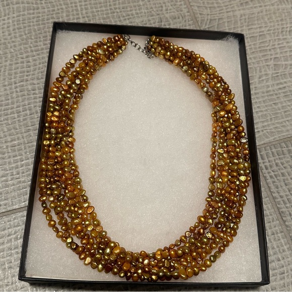 Silpada Fresh Water Copper Pearl Necklace 8 Strand New Vintage - Picture 1 of 4